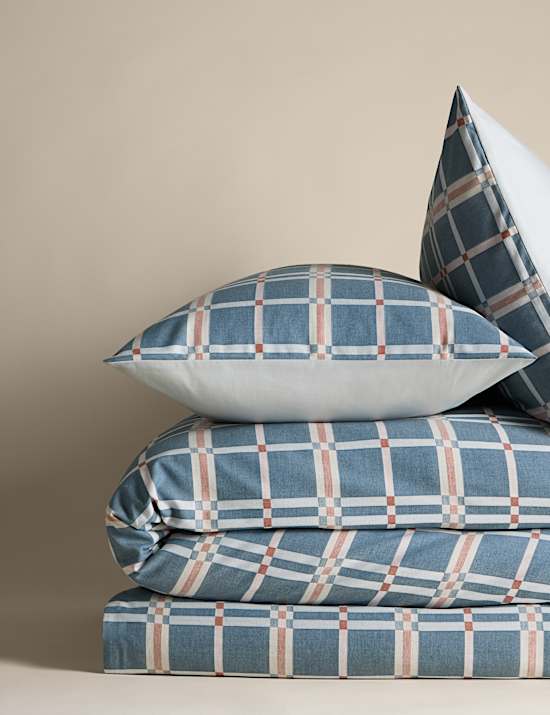 Pure Cotton Geo Checked Jacquard Bedding Set