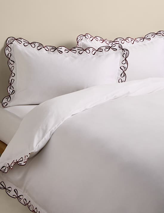 Pure Cotton Embroidered Bow Edge Bedding Set