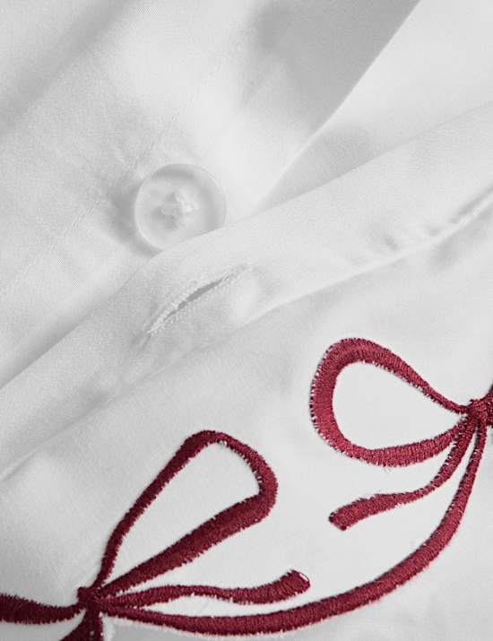Pure Cotton Embroidered Bow Edge Bedding Set