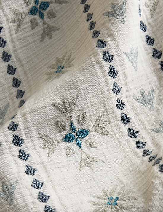 Puur katoenen beddengoed met mesh en jacquard in tegelmotief