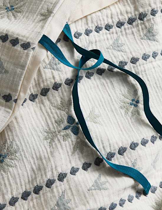 Puur katoenen beddengoed met mesh en jacquard in tegelmotief