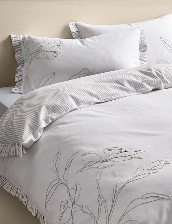 Pure Cotton Floral Embroidered Bedding Set