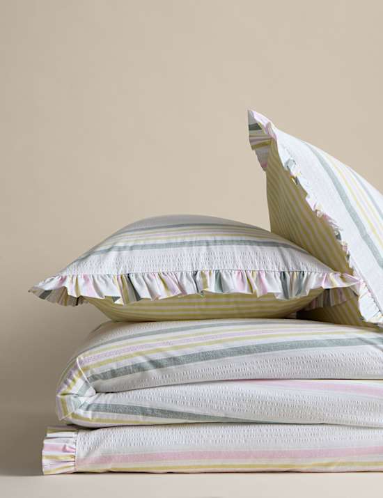 Pure Cotton Contrast Stripe Bedding Set