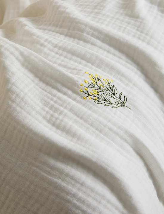 Pure Cotton Muslin Floral Sprig Bedding Set
