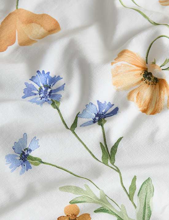 Bettw&auml;scheset aus reiner Baumwolle mit Fr&uuml;hlingswiesenmuster