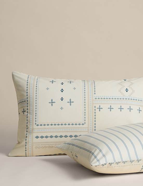 Pure Cotton Coastal Tile Print Bedding Set