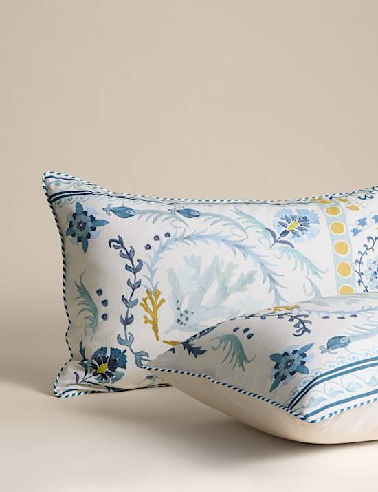 Suzani Bettw&auml;scheset aus reiner Baumwolle mit K&uuml;stenmotiv