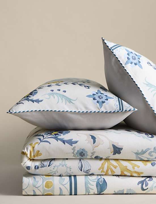 Suzani Bettw&auml;scheset aus reiner Baumwolle mit K&uuml;stenmotiv