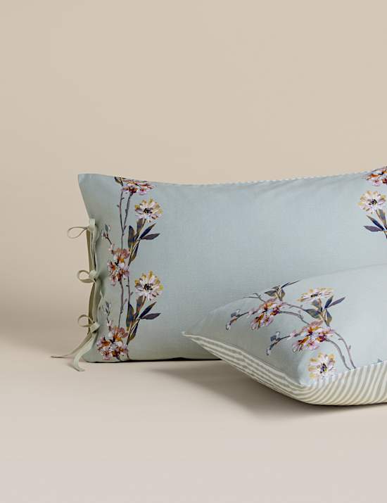 Puur katoenen dekbedovertrekset met herhalend bloesemmotief