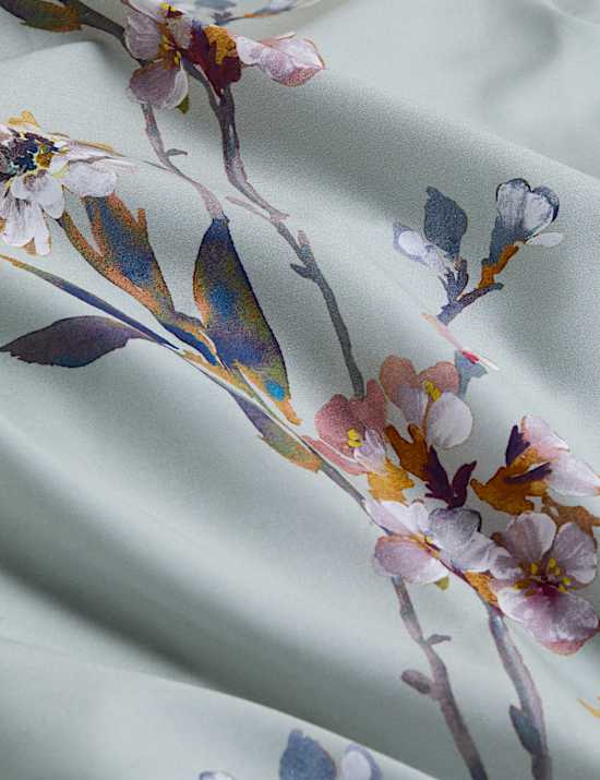 Puur katoenen dekbedovertrekset met herhalend bloesemmotief