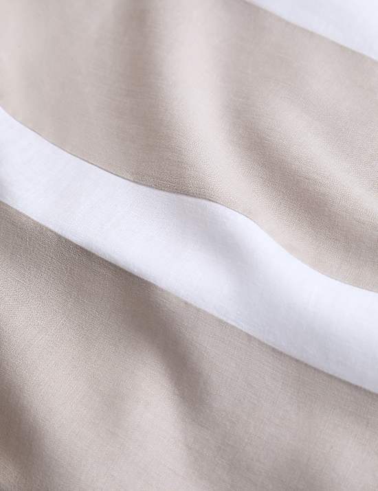 Parure de lit 100 % lin &agrave; empi&egrave;cements