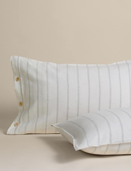 Linen Rich Striped Jacquard Bedding Set
