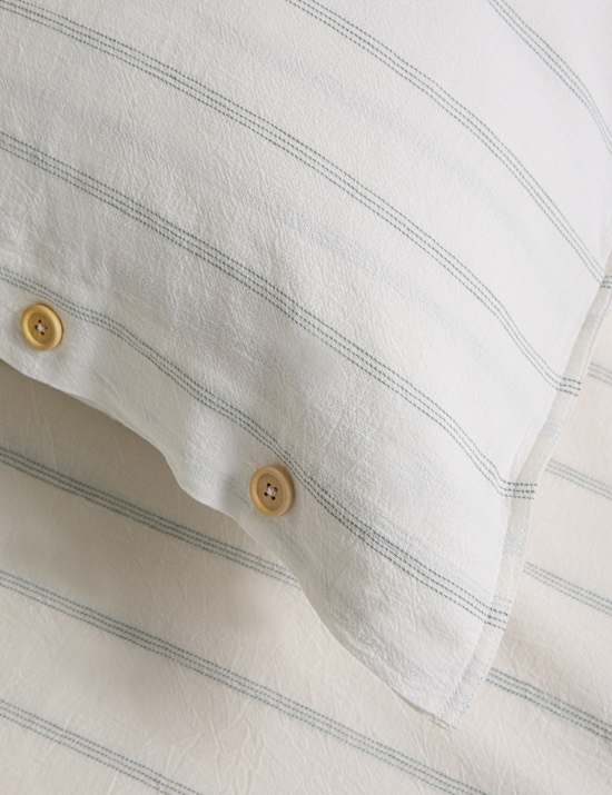 Linen Rich Striped Jacquard Bedding Set