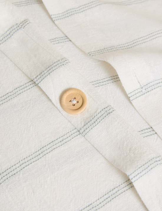 Linen Rich Striped Jacquard Bedding Set