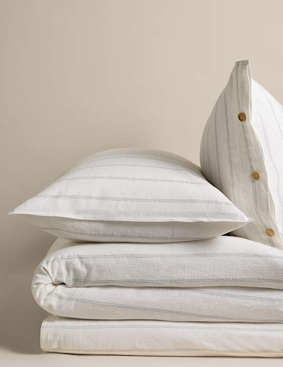 Linen Rich Striped Jacquard Bedding Set