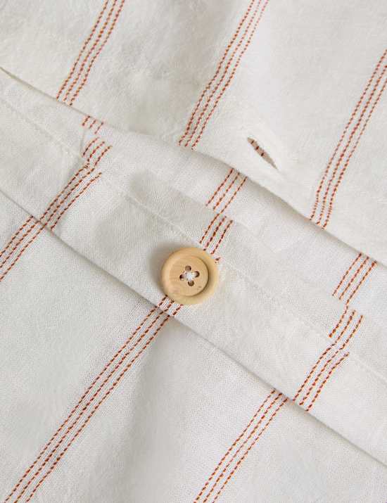 Linen Rich Striped Jacquard Bedding Set