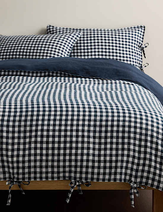 Pure Linen Gingham Bedset