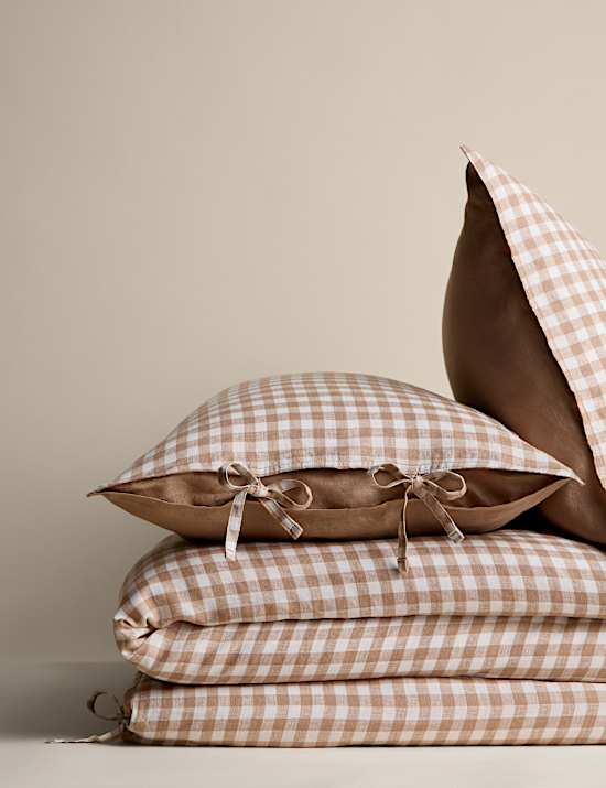 Pure Linen Gingham Bedset