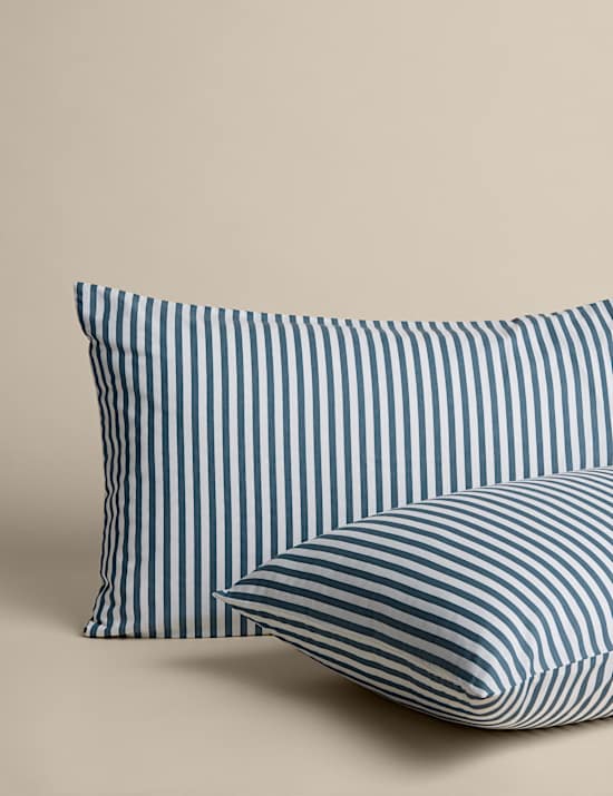 Cotton Blend Simple Stripe Bedding Set