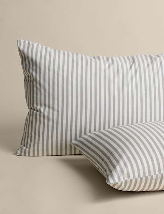 Cotton Blend Simple Stripe Bedding Set