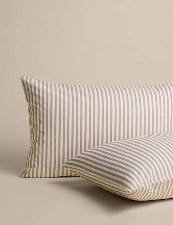 Cotton Blend Simple Stripe Bedding Set