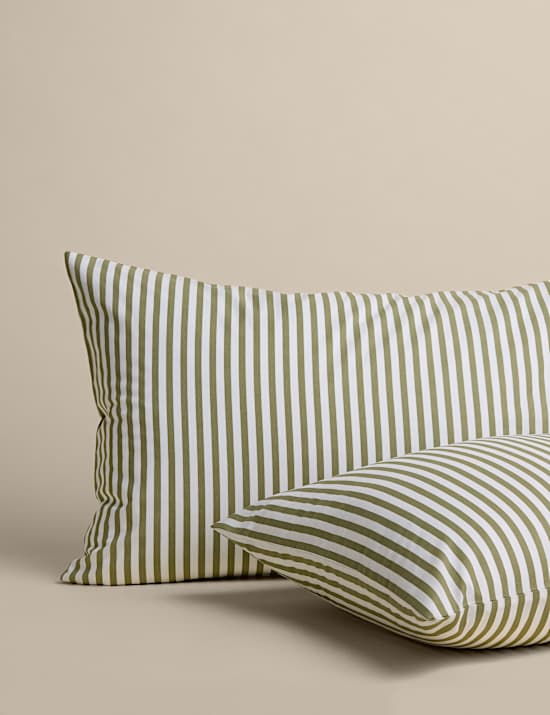 Cotton Blend Simple Stripe Bedding Set