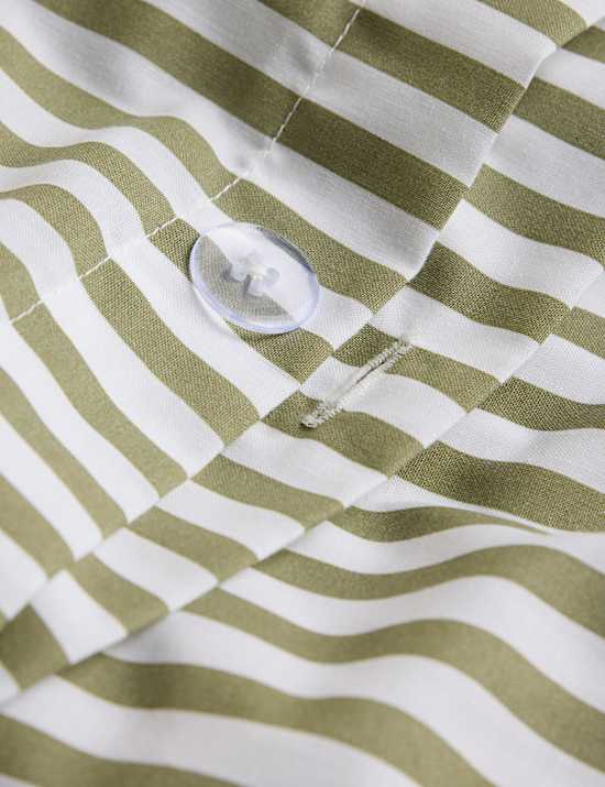 Cotton Blend Simple Stripe Bedding Set