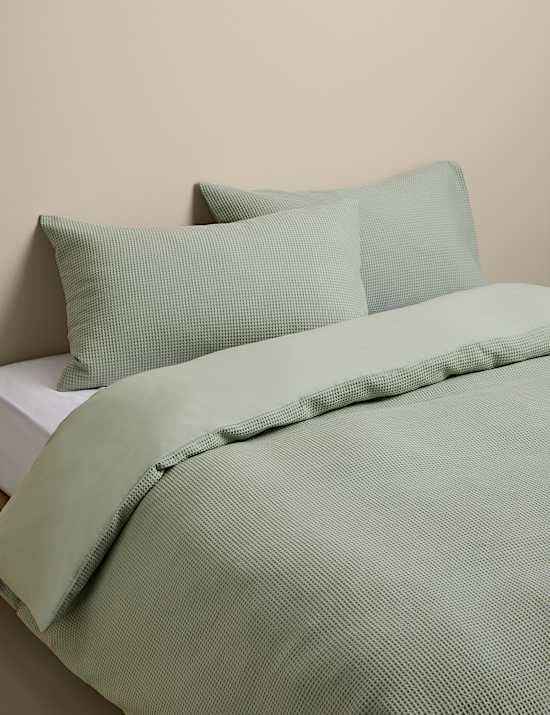Washed Cotton Waffle Bedding Set