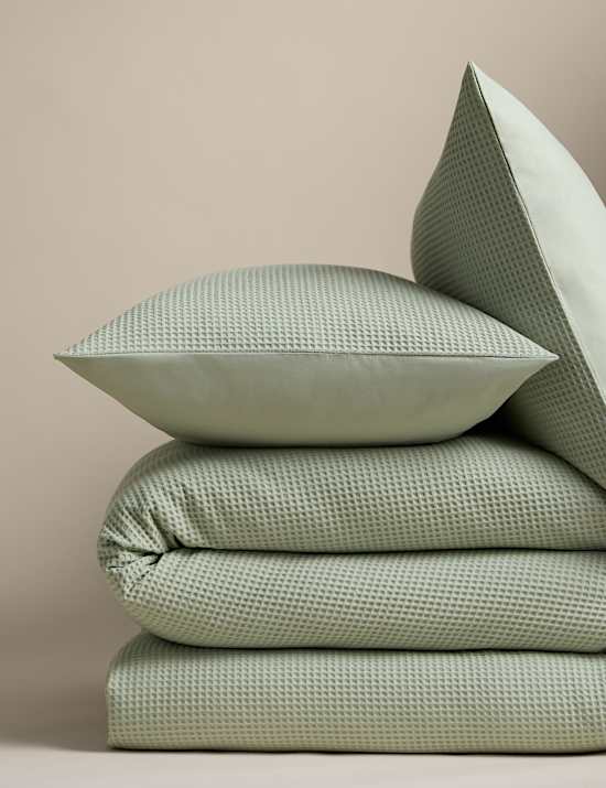 Washed Cotton Waffle Bedding Set