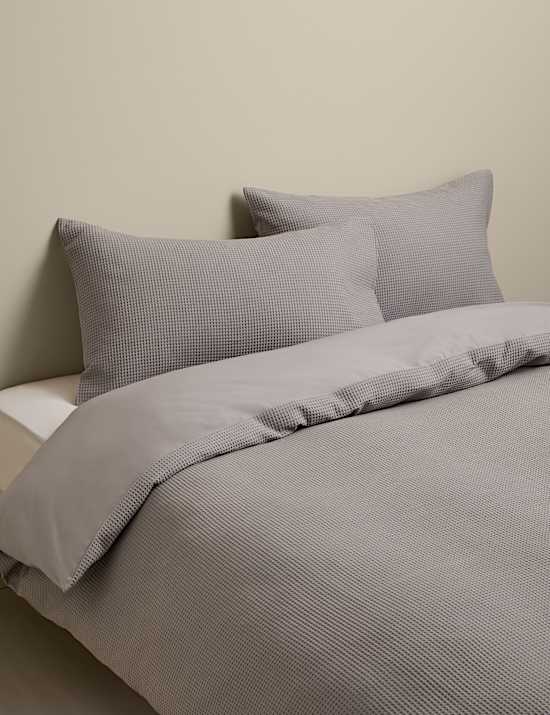 Washed Cotton Waffle Bedding Set