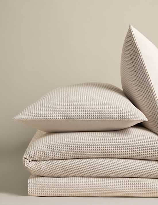 Washed Cotton Waffle Bedding Set