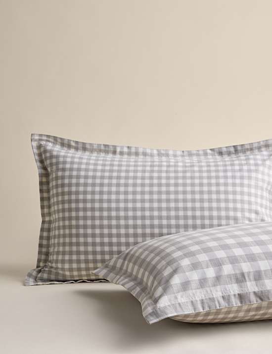 Pure Cotton Gingham Reversible Bedding Set