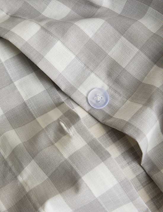 Pure Cotton Gingham Reversible Bedding Set