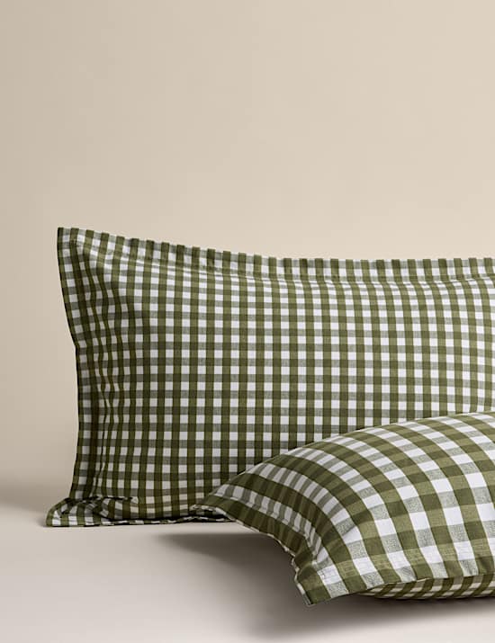 Pure Cotton Gingham Reversible Bedding Set