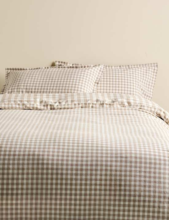 Pure Cotton Gingham Reversible Bedding Set