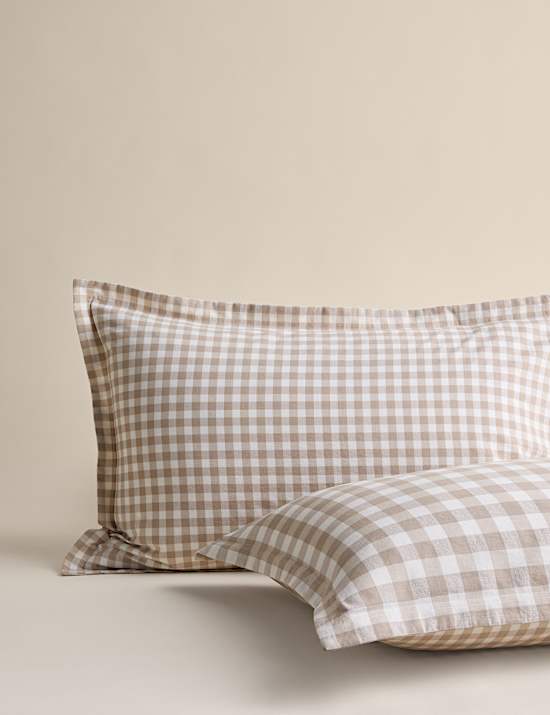 Pure Cotton Gingham Reversible Bedding Set