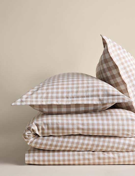Pure Cotton Gingham Reversible Bedding Set
