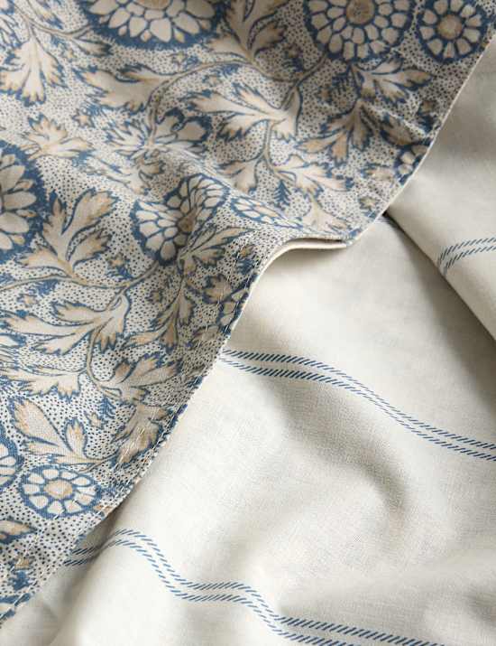 Cotton Rich Woodblock Floral Bedding Set