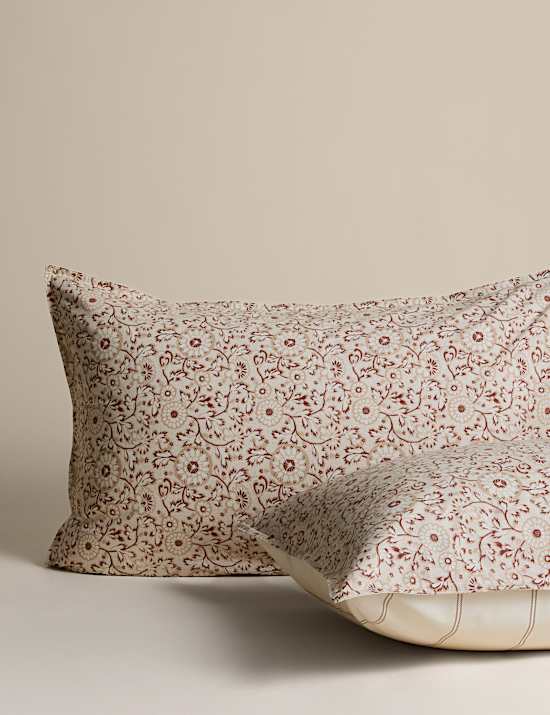 Cotton Rich Woodblock Floral Bedding Set