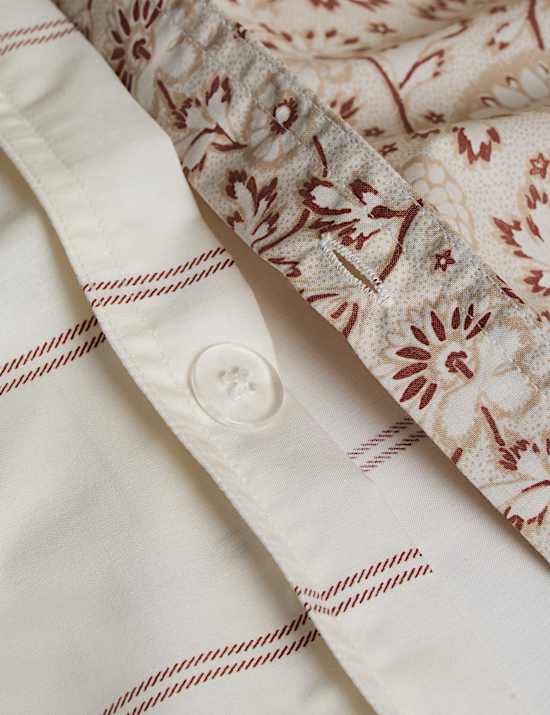 Cotton Rich Woodblock Floral Bedding Set