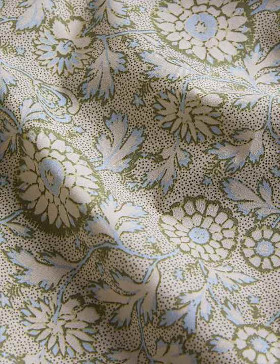 Cotton Rich Woodblock Floral Bedding Set