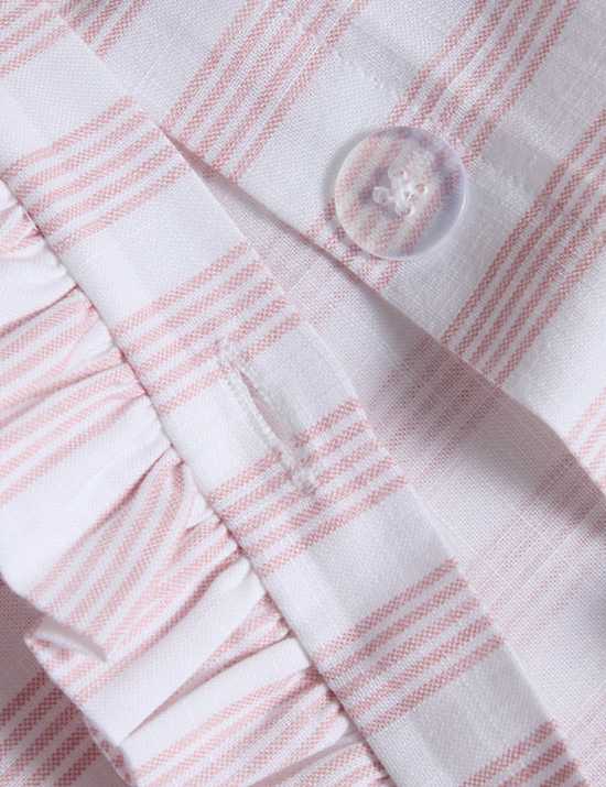 Set Perlengkapan Tidur Rimpel Motif Garis Tipis Katun Murni