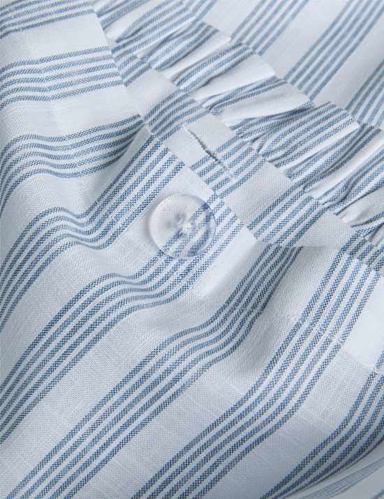 Pure Cotton Narrow Stripe Ruffle Bedding Set