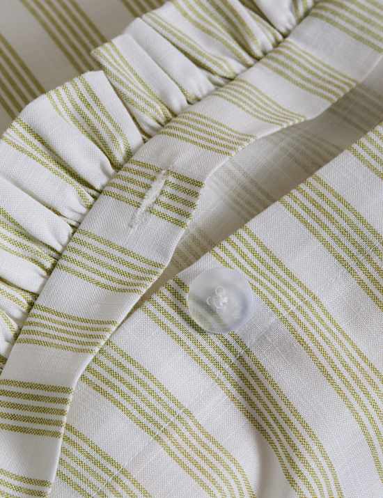 Pure Cotton Narrow Stripe Ruffle Bedding Set