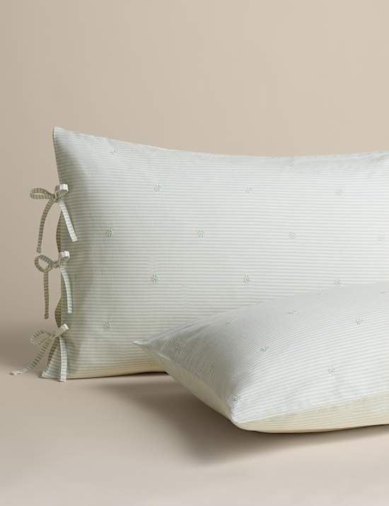 Pure Cotton Striped Embroidered Bedding Set