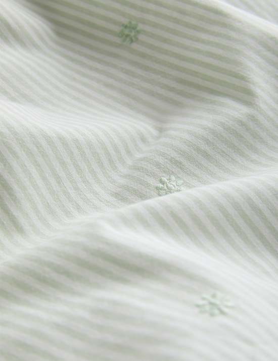 Pure Cotton Striped Embroidered Bedding Set