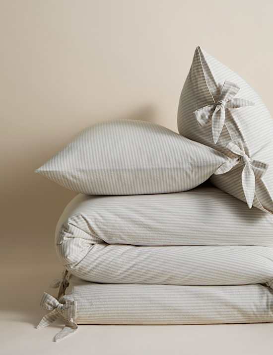 Pure Cotton Striped Tie Bedding Set