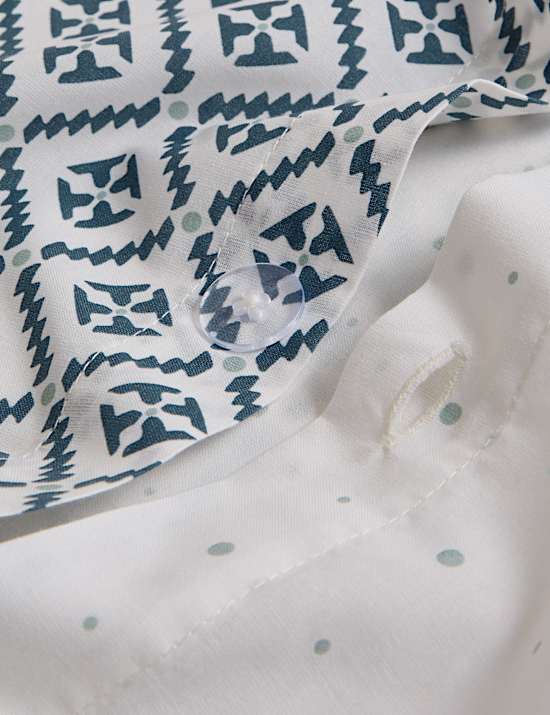 Cotton Blend Geometric Tile Bedding Set