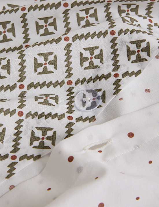 Cotton Blend Geometric Tile Bedding Set