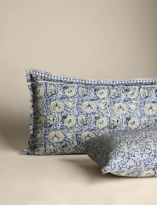 Pure Cotton Floral Woodblock Bedding Set